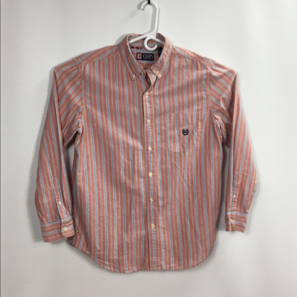 Chaps mens Ralph Lauren shirt size L Red stripes
